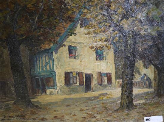 French School, oil on canvas, view of a country house, indistinctly signed Le Febvre Rob..., 54 x 73cm, unframed